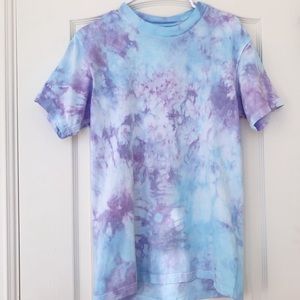 Blue and Purple Tie Dye Oversized Shirt